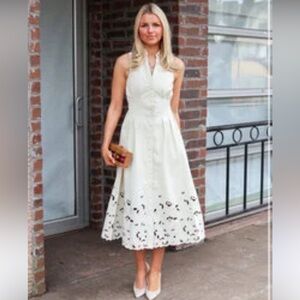 New En Saison Alitzel Midi Dress Cream Sleeveless Maxi Dress size L